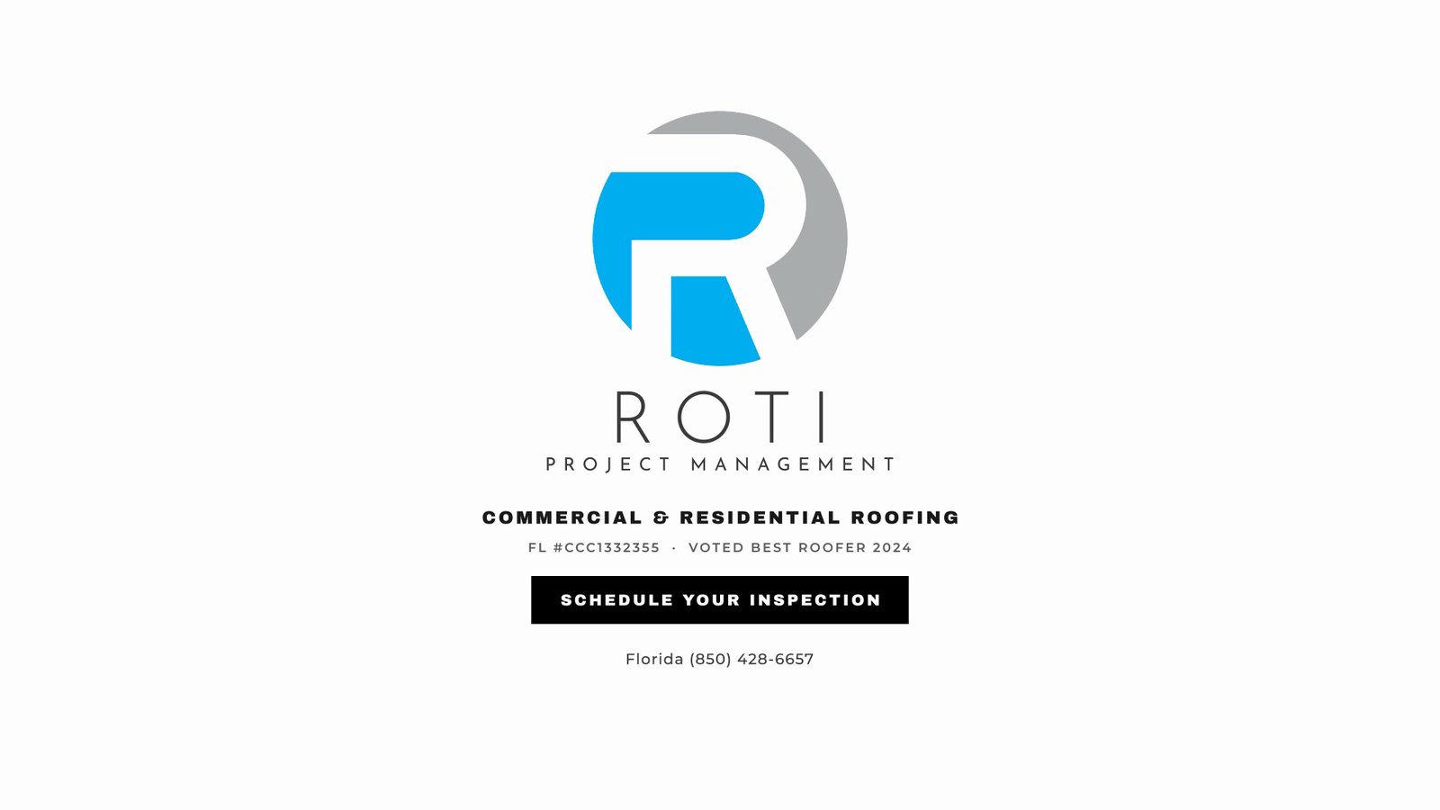 Roti Project Management end card with Schedule your inspection