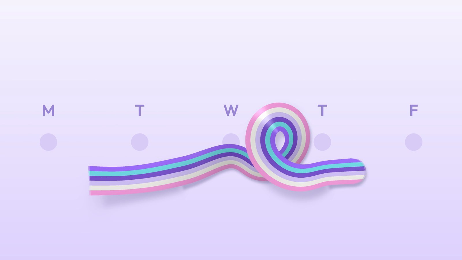Stream ribbon looping through the days of the week